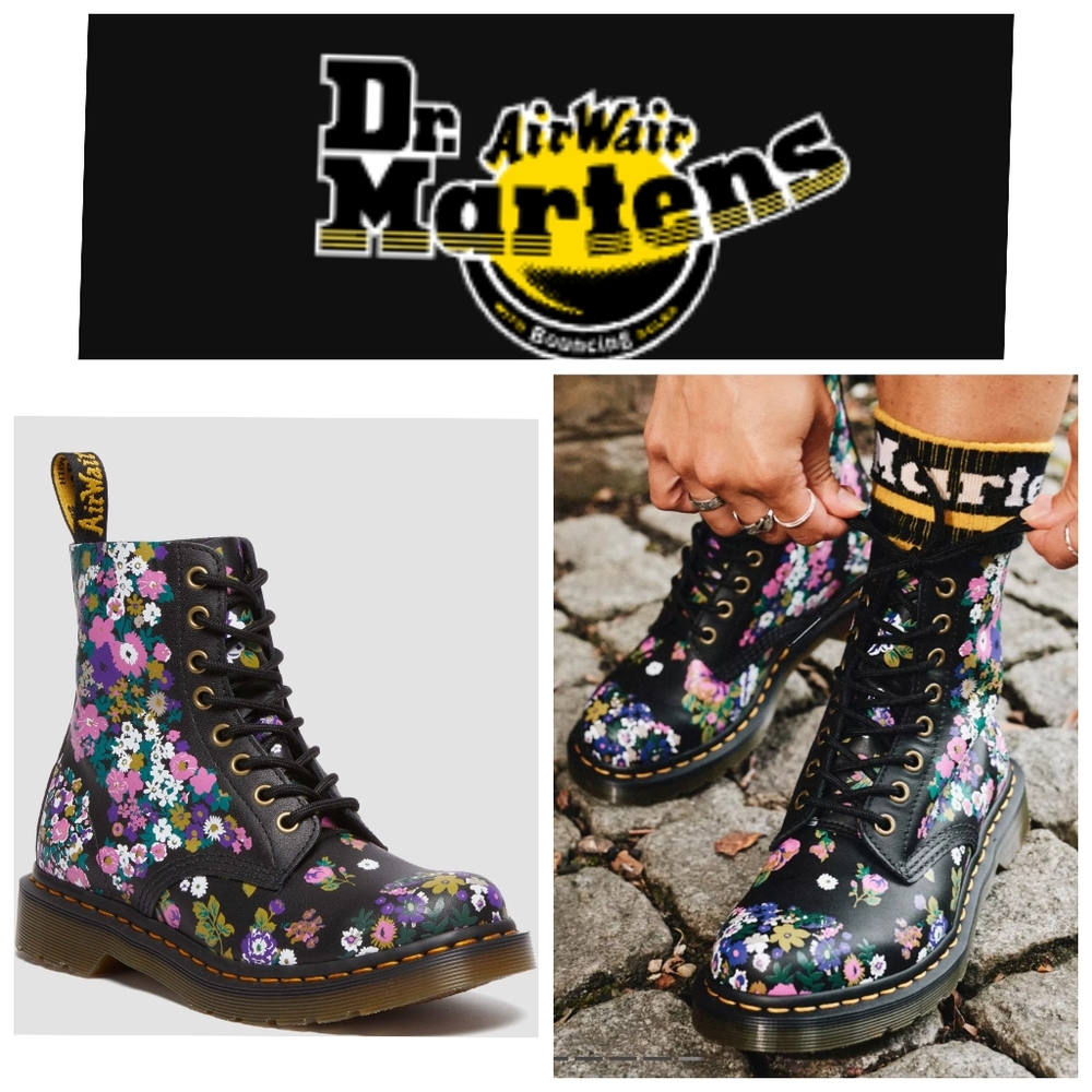 Dr. Martens 1460 Women's Vintage Floral Leather Lace Up Boots